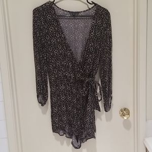 Black Floral Long Sleeve Romper